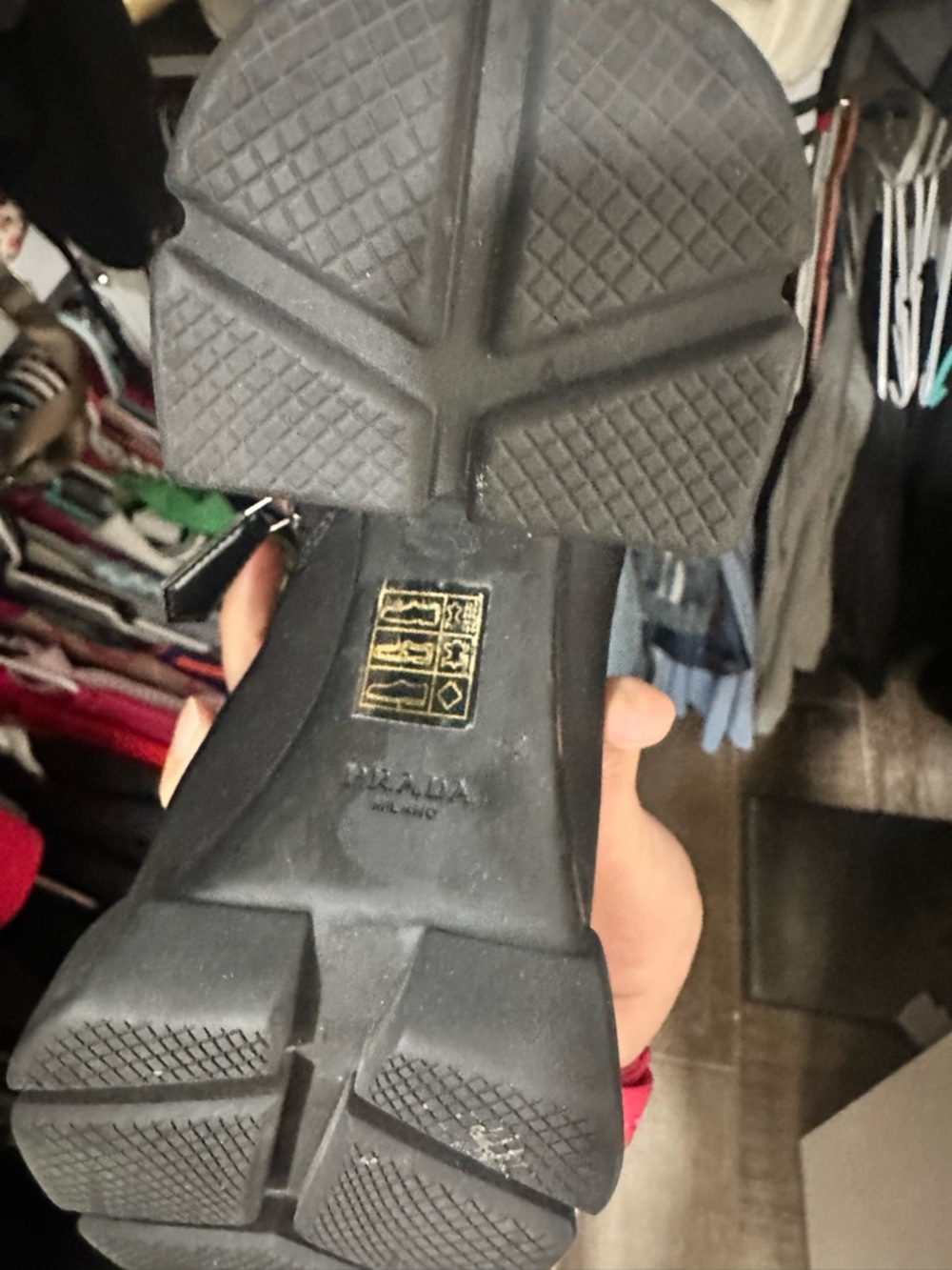 Prada Black Lace-Up Chunky Heel Ankle Boots - Picture 5 of 5